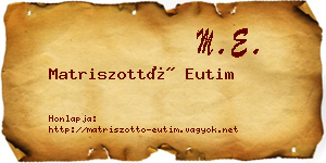Matriszottó Eutim névjegykártya